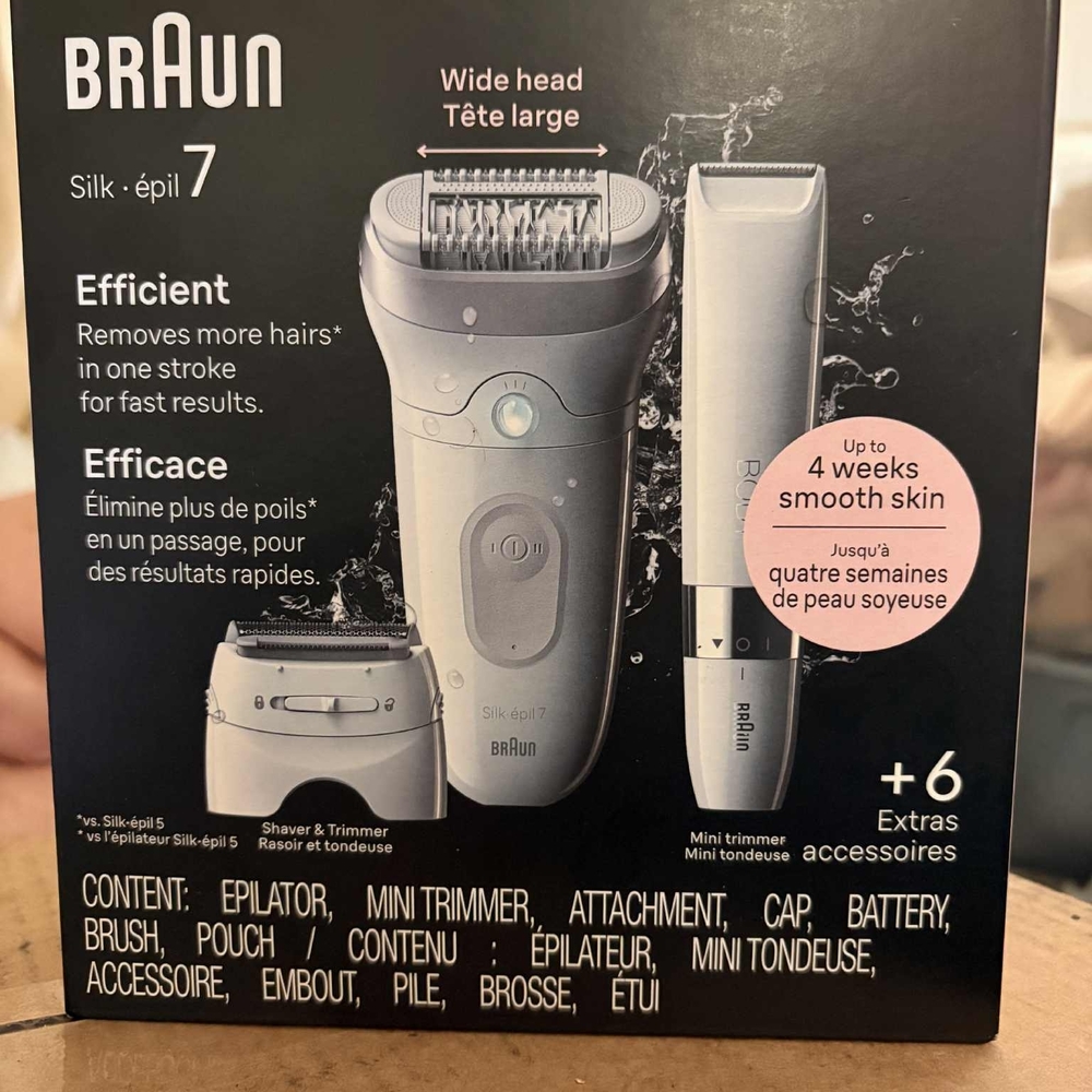 Braun Silk-épil 7 Epilator and Trimmer - Silver and White